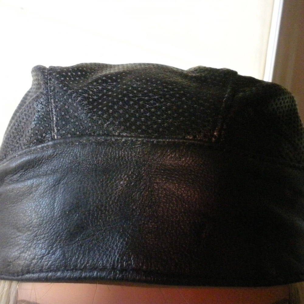 Summer Motorcycle Leather Mens or Women's Skull Cap Hat